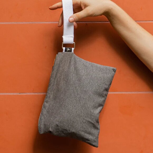 Buddha Pants Unisex Zipper Travel Cotton Make Up Bag Hand Carry Clutch Grey - Picture 4 of 4